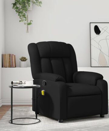 Massage-Relaxsessel, Kunstleder, Schwarz
