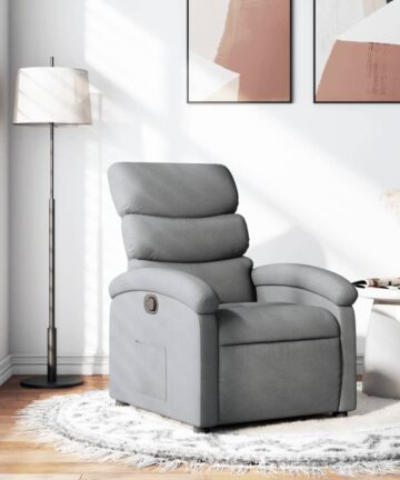 Relaxsessel, hellgrauer Stoff