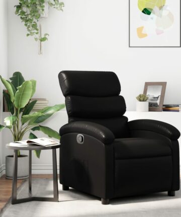 Relaxsessel, Kunstleder, Schwarz