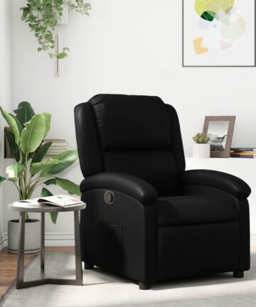 Relaxsessel, Kunstleder, Schwarz