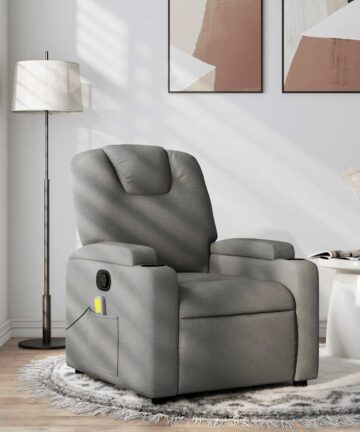 Massage-Relaxsessel, Stoff, Dunkelgrau