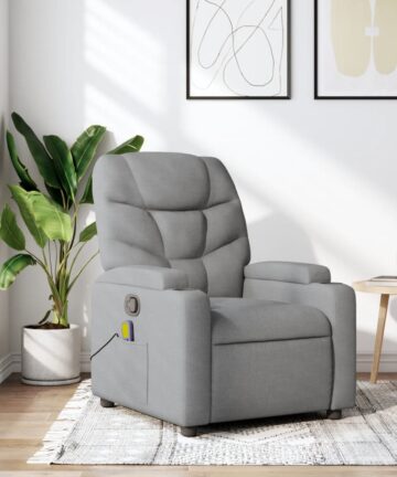 Massage-Relaxsessel, hellgrauer Stoff