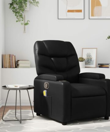 Massage-Relaxsessel, Kunstleder, Schwarz