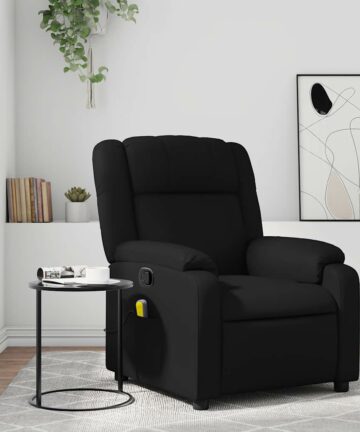 Massage-Relaxsessel, Kunstleder, Schwarz