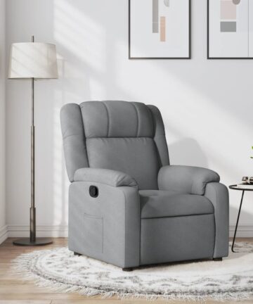 Relaxsessel, hellgrauer Stoff
