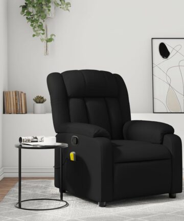 Massage-Relaxsessel, Kunstleder, Schwarz