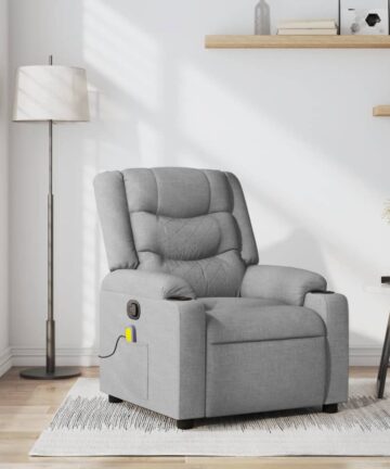Massage-Relaxsessel Hellgrau Stoff
