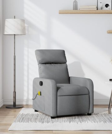 Massage-Relaxsessel Hellgrau Stoff
