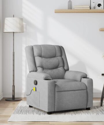 Massage-Relaxsessel Hellgrau Stoff