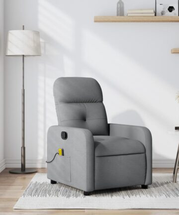 Massage-Relaxsessel, hellgrauer Stoff