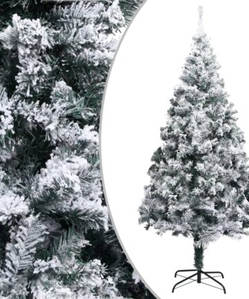 Künstlicher Weihnachtsbaum mit Schnee Grün 210 cm PVC