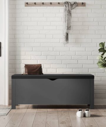 Aufbewahrungsbox mit Kissen Grau 105x40x45 cm
