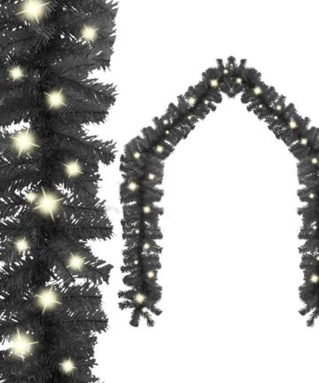 Weihnachtsgirlande mit LED 20 m Schwarz