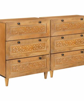 Sideboard 2 pcs Braun 60 x 33 x 75 cm massives Mangoholz