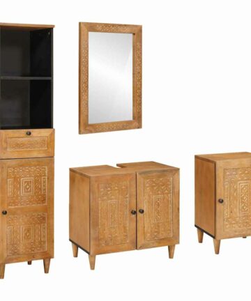 Badezimmermöbel Set mit Schubladen 4 pcs Braun 38 x 33 x 160 cm