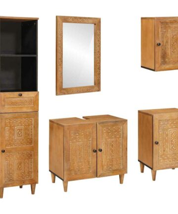 Badezimmermöbel Set mit Schubladen 5 pcs Braun 38 x 33 x 160 cm