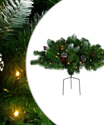 Künstlicher Weihnachtsbaum mit Beleuchtung Outdoor Grün 40 cm