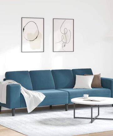 Sofa Set Blau Samt