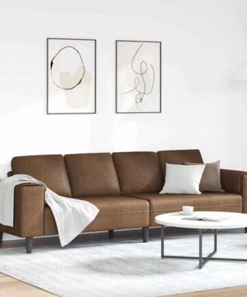 Sofa Set Braun Faux Wildleder