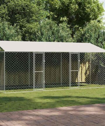 Hundekäfig Silber 600 x 200 x 256 cm Verzinkter Stahl