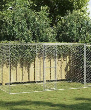 Hundekäfig Silber 400 x 200 x 200 cm Verzinkter Stahl