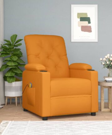 Massagesessel Dunkelgelb Stoff