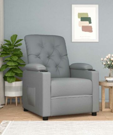 Relaxsessel, hellgrauer Stoff