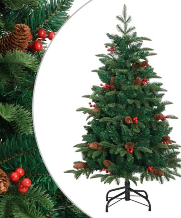 Künstlicher Weihnachtsbaum Klappbar mit Zapfen & Beeren 150 cm