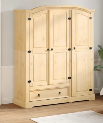 Kleiderschrank Corona 151,5x52x186 cm Massivholz Kiefer