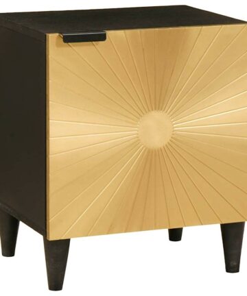 Nachttisch Schwarz und Gold 40 x 33.5 x 46 cm