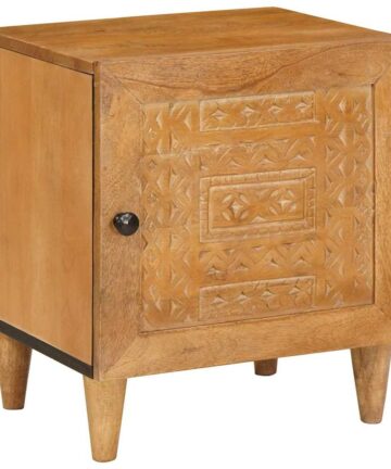 Nachttisch Hellbraun 40 x 33 x 46 cm massives Mangoholz