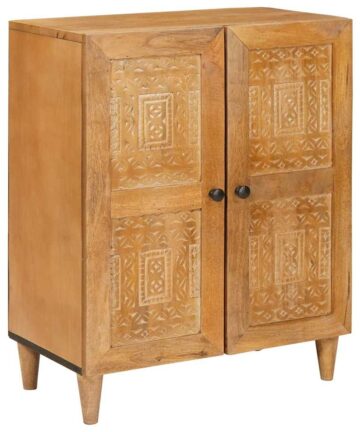 Sideboard mit Tür Hellbraun 60 x 33 x 75 cm massives Mangoholz