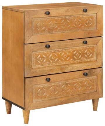 Sideboard Hellbraun 60 x 33 x 75 cm massives Mangoholz