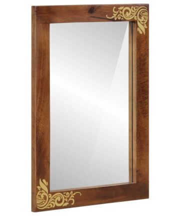 Badezimmerspiegel Braun 50 x 70 x 3 cm Massivholz Mango