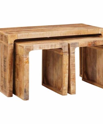 Satztische 3 pcs massives Mangoholz
