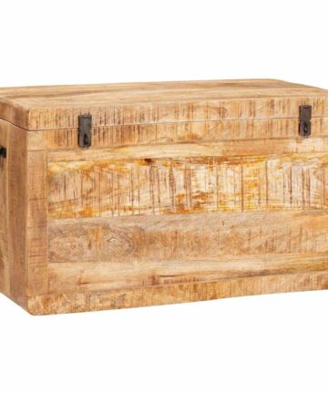 Aufbewahrungsbox mit Speicher Braun massives Mangoholz