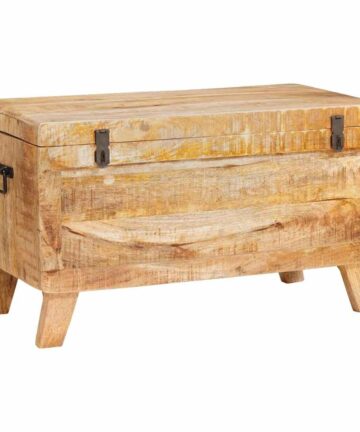 Aufbewahrungsbox mit Schloss 70 x 35 x 40 cm massives Mangoholz
