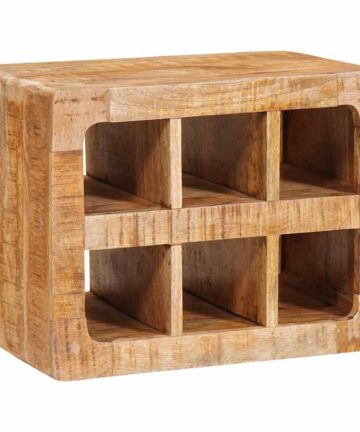 Weinregal Wandmontiert Braun 44 x 30 x 35 cm massives Mangoholz