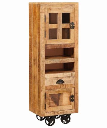 Hochboard Braun 40 x 30 x 120.5 cm massives Mangoholz