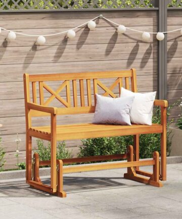 Garten Schaukeltbank Braun 110 x 59 x 97cm Massivholz Akazie