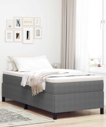 Bettgestell Hellgrau 80 x 200 cm Cordstoff