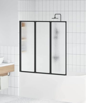 Duschwand Schwarz 120 x 2 x 117 cm Aluminium