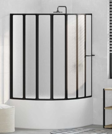 Duschwand Falten Other Manuell Schwarz 168 x 140 cm Aluminium