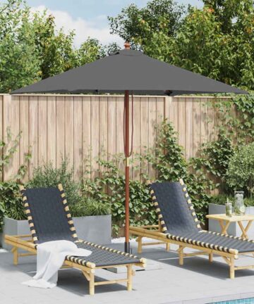 Sonnenschirm mit Holz-Mast 150x200 cm Anthrazit
