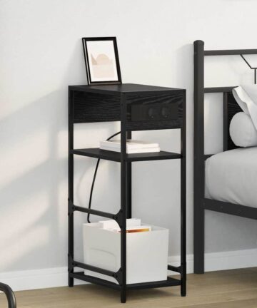 Nachttisch Schwarze Eiche 40 x 27 x 76 cm Holzwerkstoff