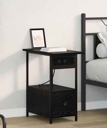 Nachttisch Schwarze Eiche 60 x 30 x 61 cm Holzwerkstoff