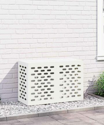 Klimaanlagenabdeckung Weiß 90 x 40 x 60 cm Stahl
