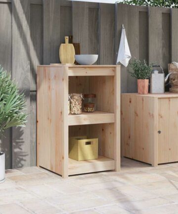 Küchenschrank mit Regal Braun 55 x 55 x 92 cm Massivholz Kiefer