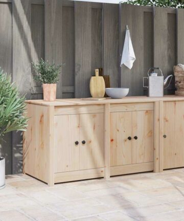 Küchenschrank mit Tür Braun 106 x 55 x 64 cm Massivholz Kiefer