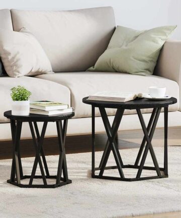 Schreibtisch-Tischset 2er Set Schwarzes Eichenholz